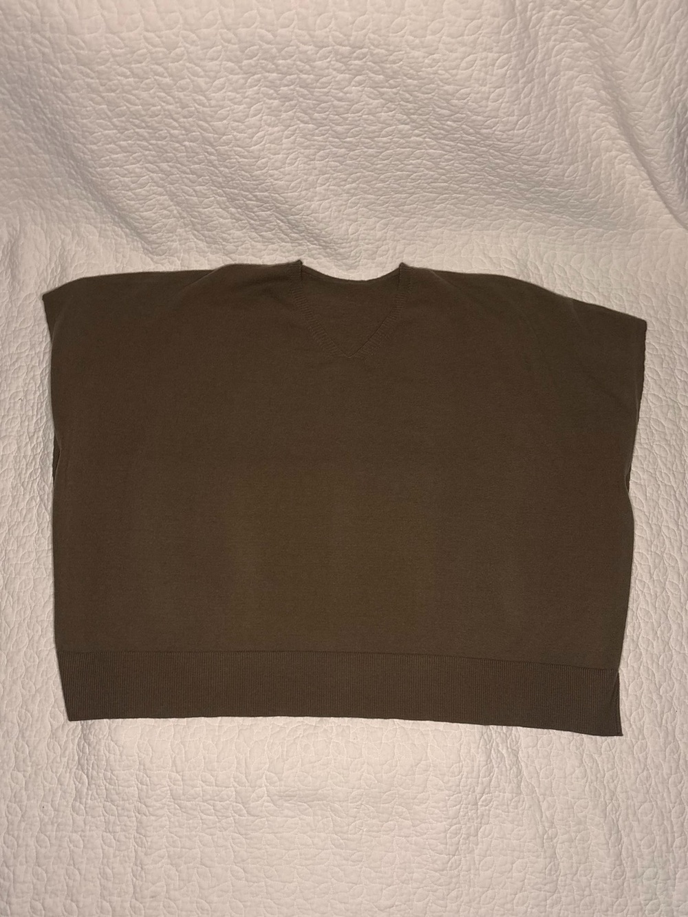 Brown Over-sized Sweater Vest Cozy Knit Top